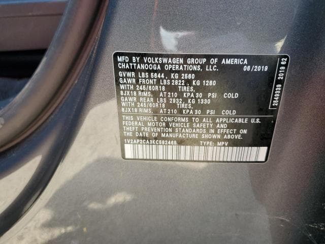 2019 Volkswagen atlas